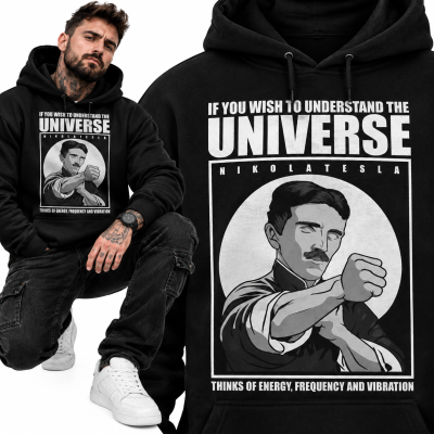 BLUZA Z KAPTUREM NICOLA TESLA